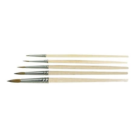 Gordon Brush Size 1 Chemical Resistant Pure Red Sable Round Brushes, PK12 0907-01000